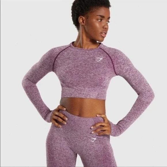 Gymshark Pants - Gymshark Vital Seamless Cropped Top Leggings Set Womens Sz L Yoga Athleisure